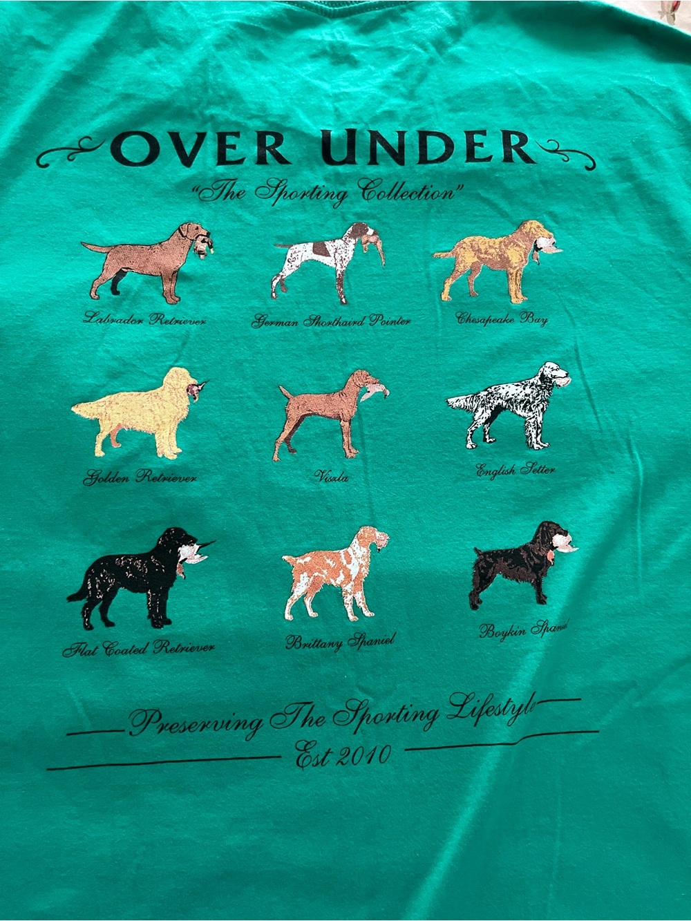 Over Under Teal Long Sleeve Graphic Tee - Dog Breed Print Large - Picture 3 of 5